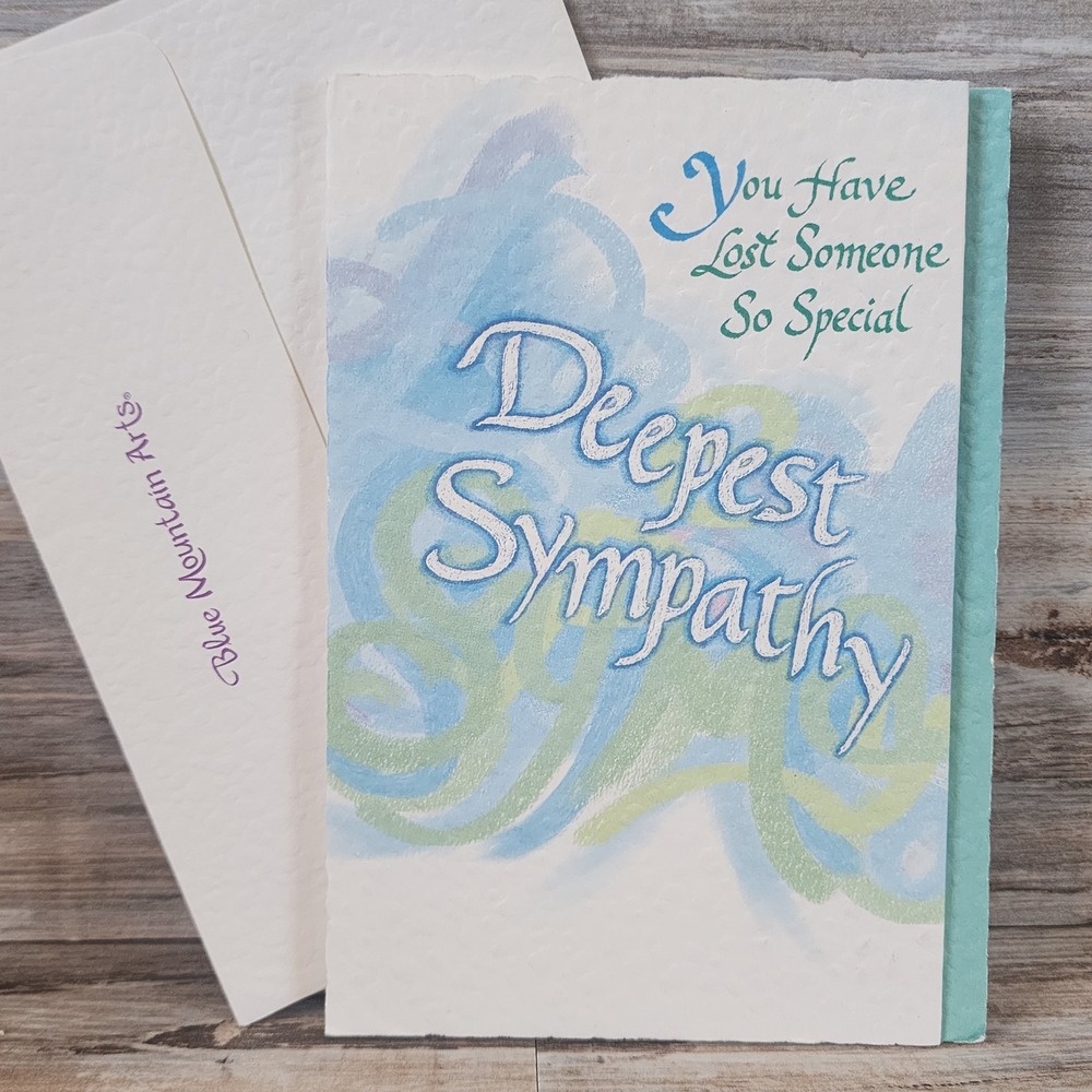 Blue Mountain Arts Deepest Sympathy Card Donna Fargo Handmade Paper w/ Envelope